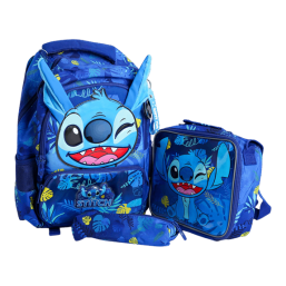 16 Inch Backpack 3 Pcs Set - Stitch Blue
